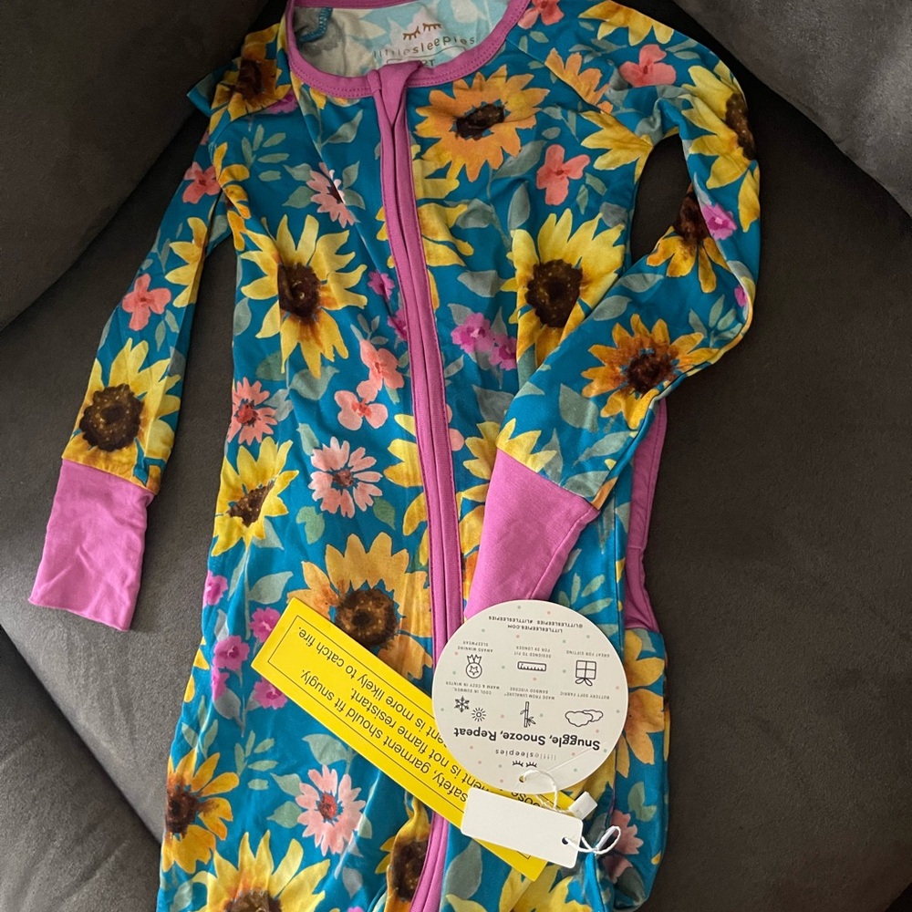 Little Sleepies Blue and Pink Floral Kids Pajamas
